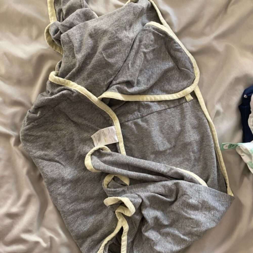 Miracle Blanket swaddle wraps (two!) -- gray/yellow - nb to14w